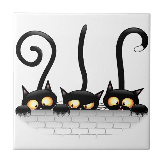 猫いけなとよくはしゃぐキャラクター タイル (正面)