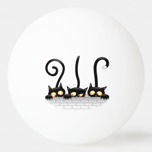 猫いけなとよくはしゃぐキャラクター 卓球ボール (裏面)