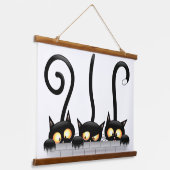 猫いけなとよくはしゃぐキャラクター 吊り下げ型タペストリー (傾斜あり)