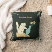 猫いけな装飾用クッション「好きなことをする」 クッション (ブランケット)