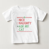 猫いけな頼のクリスマスおもしろいサンタ ベビーTシャツ (正面)