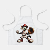 猫おっちょこちょいの野球の投手 エプロン (正面)