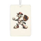 猫おっちょこちょいの野球の投手 カーエアーフレッシュナー (裏面)