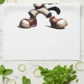 猫おっちょこちょいの野球の投手 キッチンタオル (折り畳み)