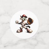 猫おっちょこちょいの野球の投手 コンフェッティ (スモール正面)