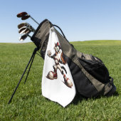 猫おっちょこちょいの野球の投手 ゴルフタオル (グリーン)