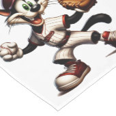 猫おっちょこちょいの野球の投手 ショートテーブルランナー (コーナー)