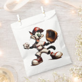 猫おっちょこちょいの野球の投手 フェイバーバッグ (クリップ留めされた状態)