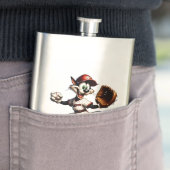 猫おっちょこちょいの野球の投手 フラスク (インサイチュ)