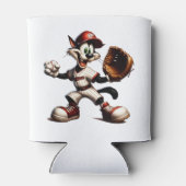 猫おっちょこちょいの野球の投手 缶クーラー (裏面)