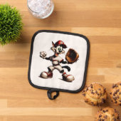 猫おっちょこちょいの野球の投手 鍋敷き (トップダウン)