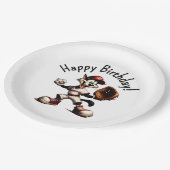 猫おっちょこちょいの野球投手がハッピーバースデーを巻き上げる ペーパープレート (アングル)