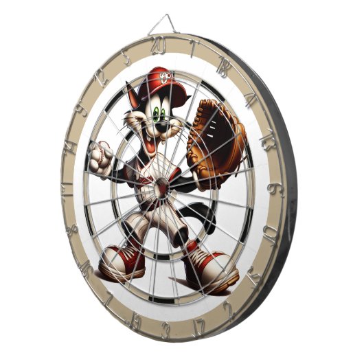 猫おっちょこちょいの野球投手がレギュレーションを強化 ダーツボード (正面右)