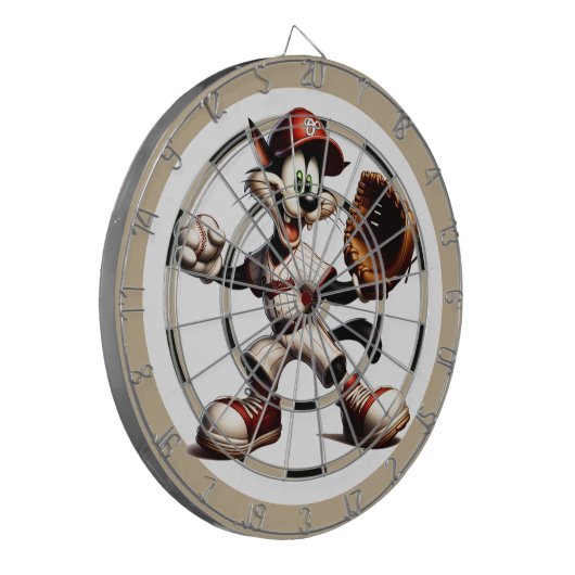 猫おっちょこちょいの野球投手がレギュレーションを強化 ダーツボード (正面左)