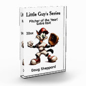 猫おっちょこちょいの野球投手五文字場 フォトブロック (左)