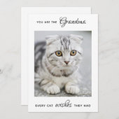 猫おばあちゃんパーソナライズされたペット写真母の日 シーズンカード (正面/裏面)