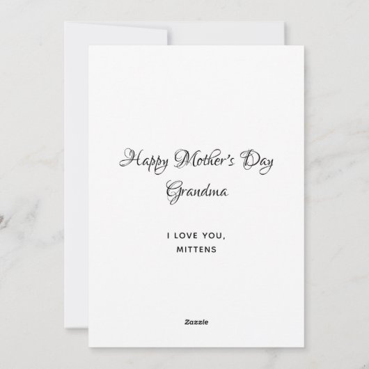 猫おばあちゃんパーソナライズされたペット写真母の日 シーズンカード (裏面)