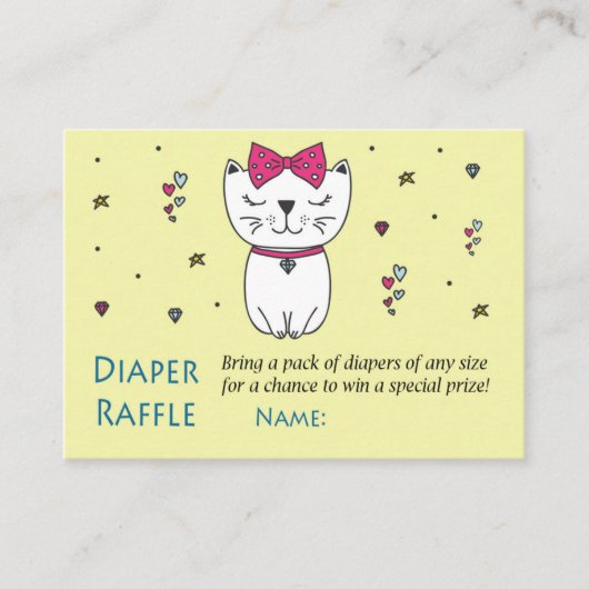 猫おむつラッフルチケット プレイスカード (正面)