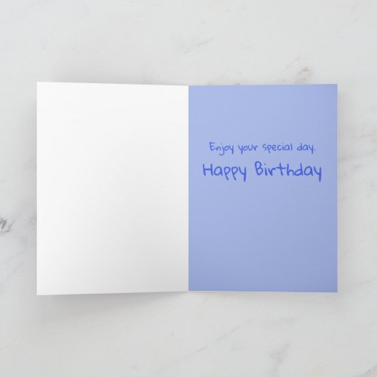 猫おもしろいあくびする誕生日 カード (内部)