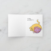 猫おもしろいおめでとう カード (内部)