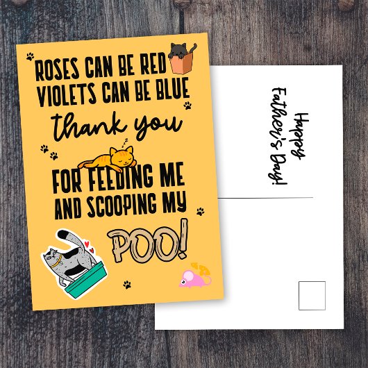 猫おもしろいから来たかわいい黄色いお父さんの日 ポストカード