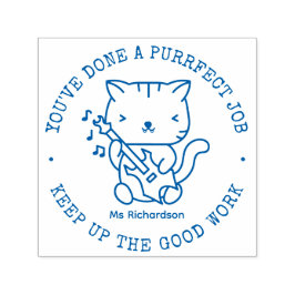 猫おもしろいかわいい子猫パーフェクト先生賞 セルフインキングスタンプ