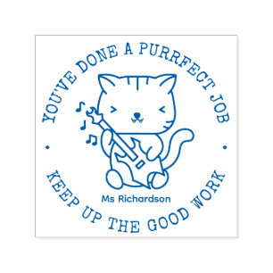猫おもしろいかわいい子猫パーフェクト先生賞 セルフインキングスタンプ