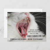 猫おもしろいかわいい誕生日はがき ポストカード (正面/裏面)