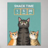 猫おもしろいがスナック時間を待つ ポスター (正面)