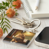 猫おもしろいがトイレ | バスルーム予測できなユーモア キーホルダー (正面右)