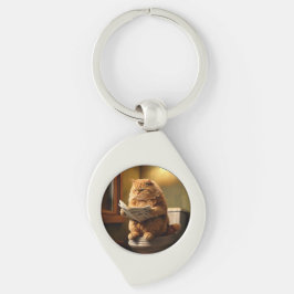 猫おもしろいがトイレ | バスルーム予測できなユーモア キーホルダー