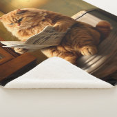 猫おもしろいがトイレ | バスルーム予測できなユーモア シェルパブランケット (3/4)