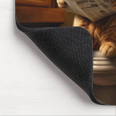 猫おもしろいがトイレ | バスルーム予測できなユーモア マウスパッド (コーナー)