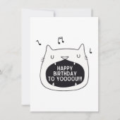 猫おもしろいがハッピーバースデーを歌う シーズンカード (正面)