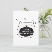 猫おもしろいがハッピーバースデーを歌う シーズンカード (スタンド正面)