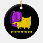 猫おもしろいがバッグ セラミックオーナメント (裏面)