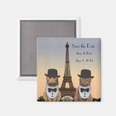 猫おもしろいがパリのIIを結婚救う マグネット (正面/裏面)