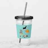 猫おもしろいがヨガに アクリルタンブラー (裏面)