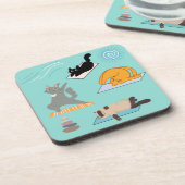 猫おもしろいがヨガに コースター (左側)