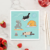 猫おもしろいがヨガに スタンダードランチョンナプキン (インサイチュ)