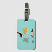 猫おもしろいがヨガに ラゲッジタグ (正面縦)