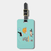 猫おもしろいがヨガに ラゲッジタグ (正面縦)