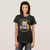 猫おもしろいが植えお気に入りのてタコス神 Tシャツ (正面フル)