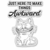 猫おもしろいが気まずい シール (正面)