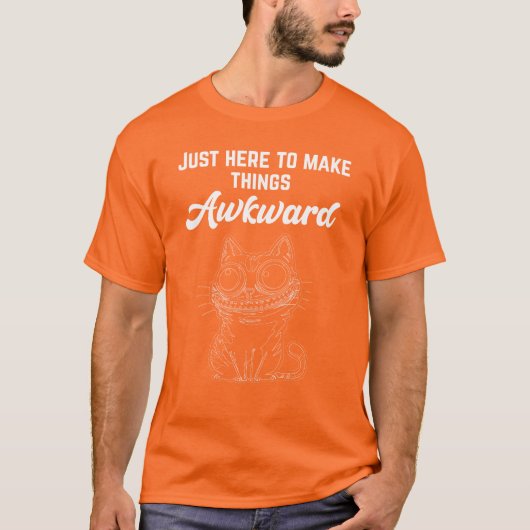 猫おもしろいが気まずい Tシャツ (正面)