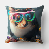 猫おもしろいが水族館に クッション (正面)