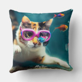 猫おもしろいが水族館に クッション (裏面)