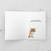 猫おもしろいが近い大きなお尻誕生日 カード (内部)