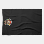 猫おもしろいが黙って君の手を見ている キッチンタオル (横)