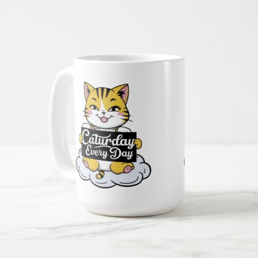 猫おもしろいことわざ毎日 コーヒーマグカップ (正面左)